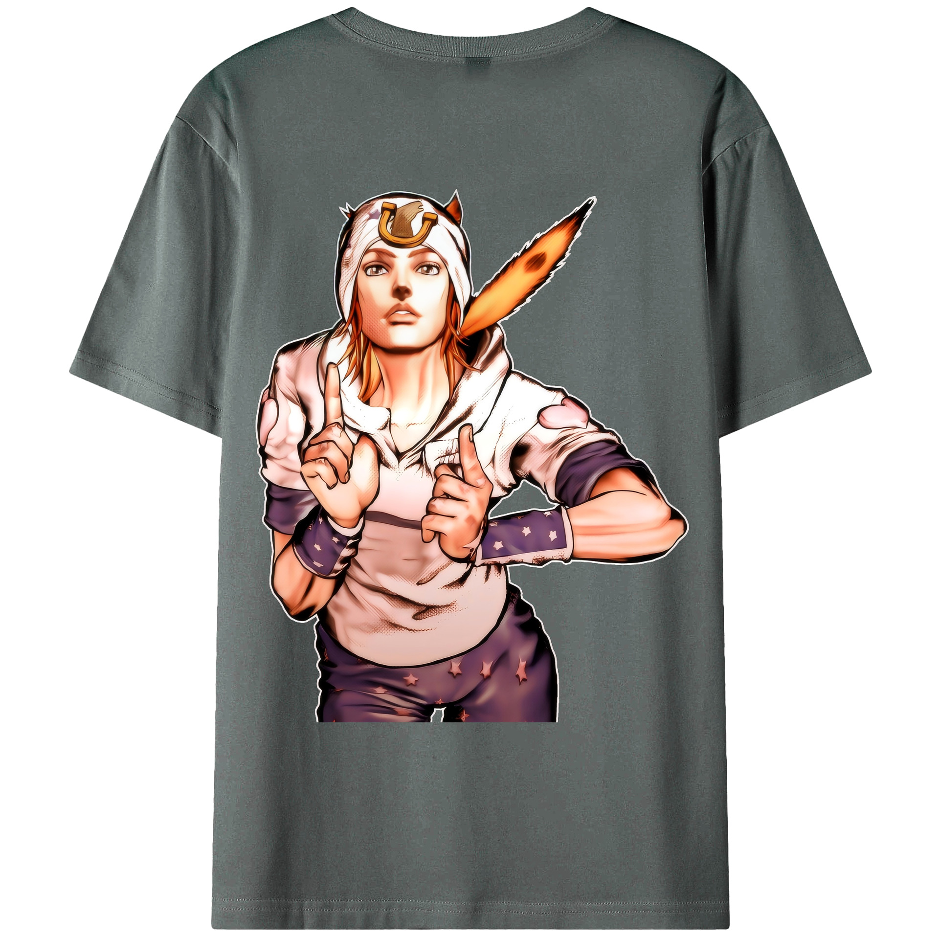 （画像用） ジョジョの奇妙な冒険 ジョナサン?ジョースター JoJo's Bizarre Adventure Jonathan Joestar 綿100％ メンズ半袖Tシャツ（バックプリント） 通気性